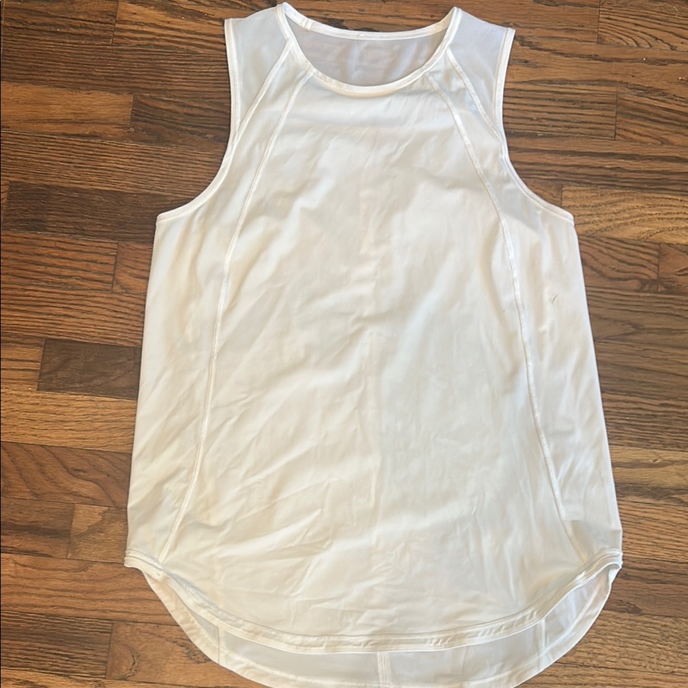 Lululemon Athletica White Muscle Tee Sleeveless Top